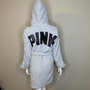 Victoria's Secret Pink Gray Hooded Robe